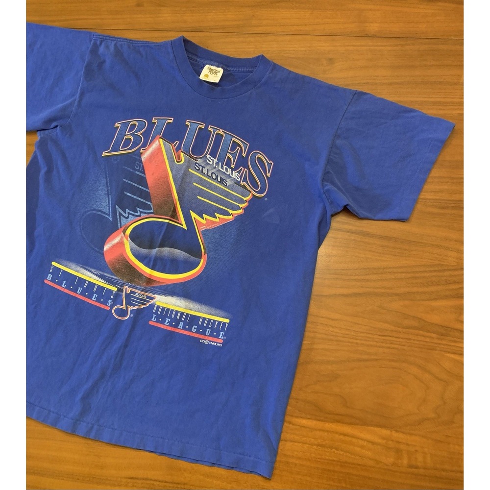 VTG St Louis Blues Hockey T Shirt Sz L/XL Single Stitch Tennessee River USA 1993